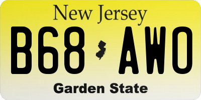 NJ license plate B68AWO