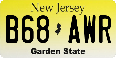 NJ license plate B68AWR