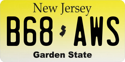 NJ license plate B68AWS