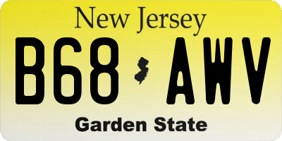 NJ license plate B68AWV