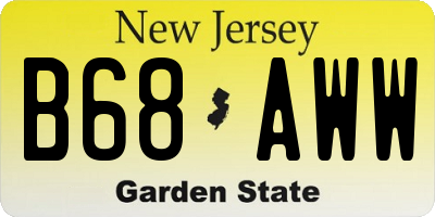 NJ license plate B68AWW