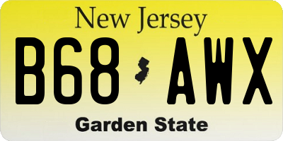 NJ license plate B68AWX