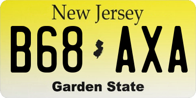 NJ license plate B68AXA