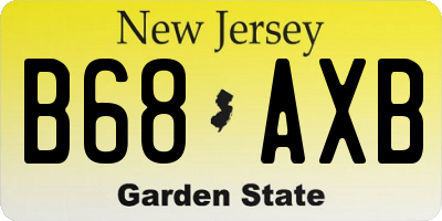 NJ license plate B68AXB