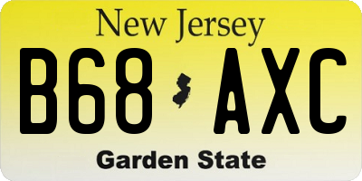 NJ license plate B68AXC