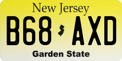 NJ license plate B68AXD