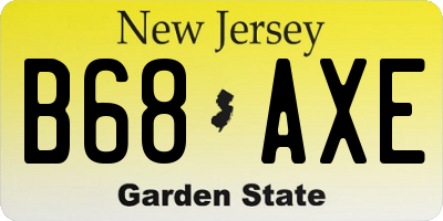 NJ license plate B68AXE