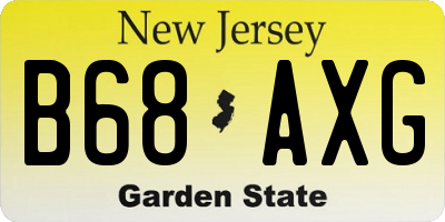 NJ license plate B68AXG