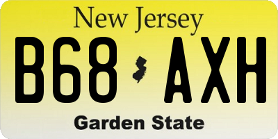 NJ license plate B68AXH