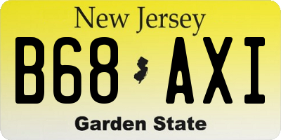 NJ license plate B68AXI