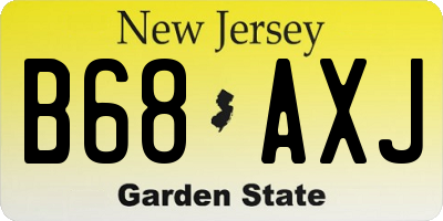 NJ license plate B68AXJ