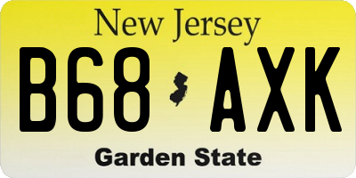 NJ license plate B68AXK