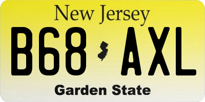 NJ license plate B68AXL