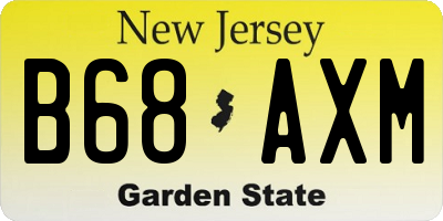 NJ license plate B68AXM