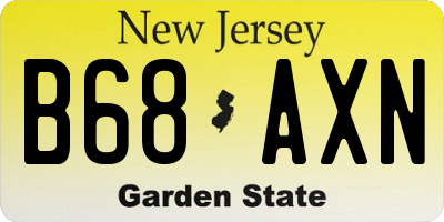 NJ license plate B68AXN