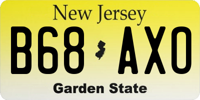 NJ license plate B68AXO