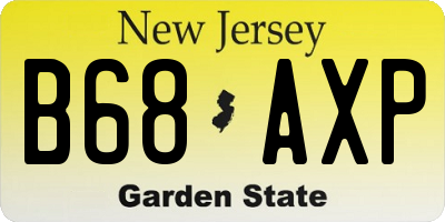 NJ license plate B68AXP