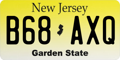 NJ license plate B68AXQ