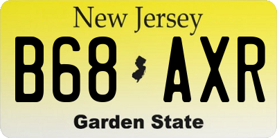 NJ license plate B68AXR