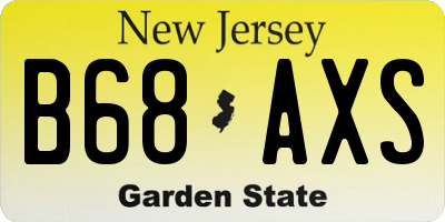NJ license plate B68AXS