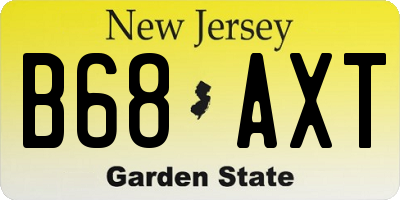 NJ license plate B68AXT