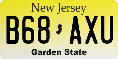 NJ license plate B68AXU