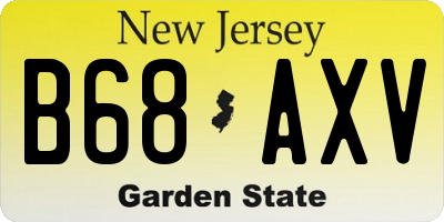 NJ license plate B68AXV