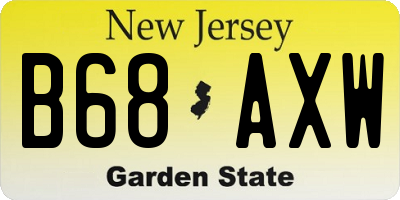 NJ license plate B68AXW