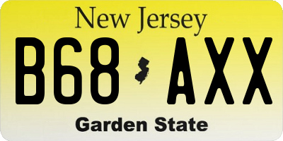 NJ license plate B68AXX