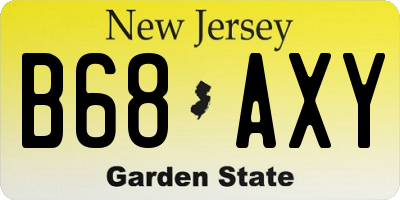NJ license plate B68AXY