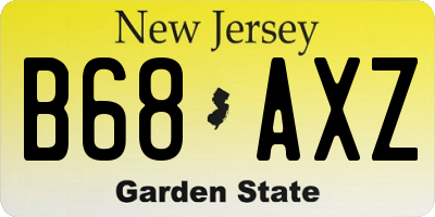 NJ license plate B68AXZ