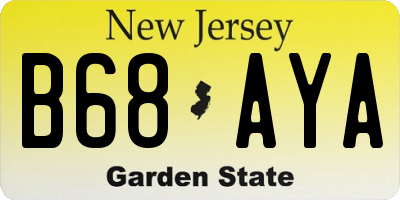 NJ license plate B68AYA