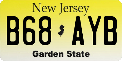 NJ license plate B68AYB