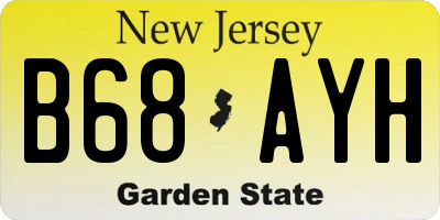 NJ license plate B68AYH