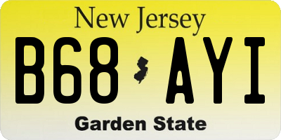 NJ license plate B68AYI