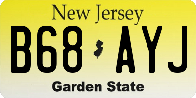 NJ license plate B68AYJ
