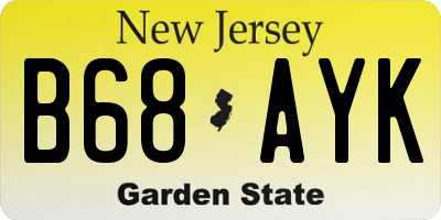 NJ license plate B68AYK