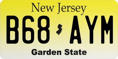 NJ license plate B68AYM