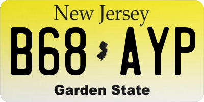 NJ license plate B68AYP