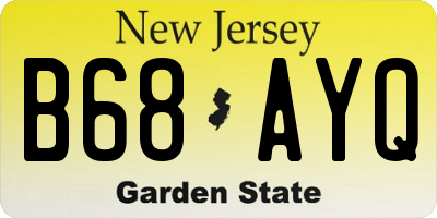NJ license plate B68AYQ