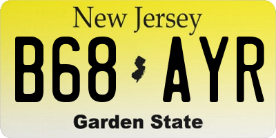NJ license plate B68AYR