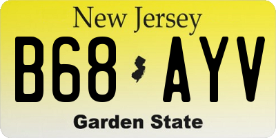 NJ license plate B68AYV