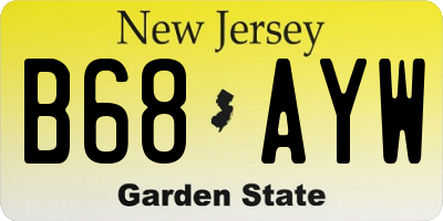 NJ license plate B68AYW