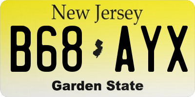 NJ license plate B68AYX