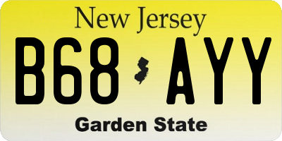 NJ license plate B68AYY