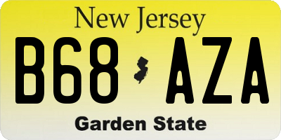 NJ license plate B68AZA