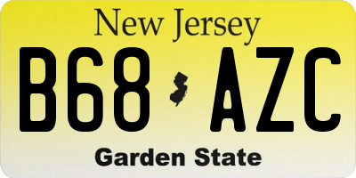 NJ license plate B68AZC