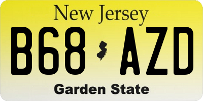 NJ license plate B68AZD