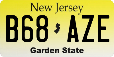 NJ license plate B68AZE