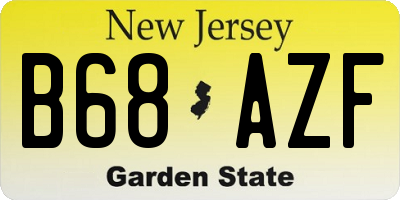 NJ license plate B68AZF